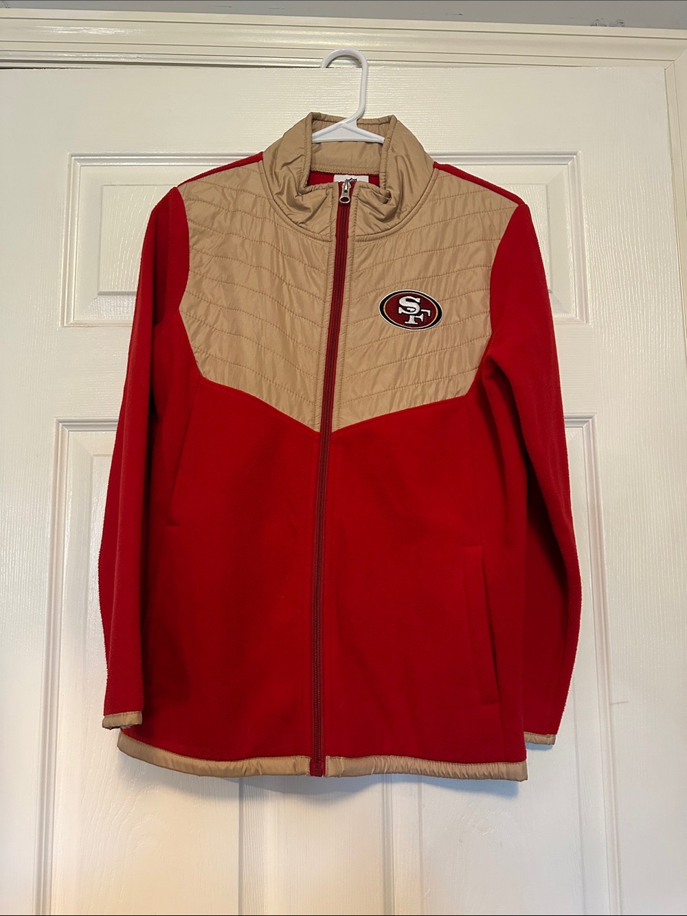 NFL Youth Team Apparel Red & Tan Fleece Jacket LARGE